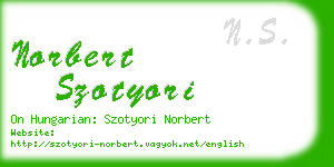 norbert szotyori business card